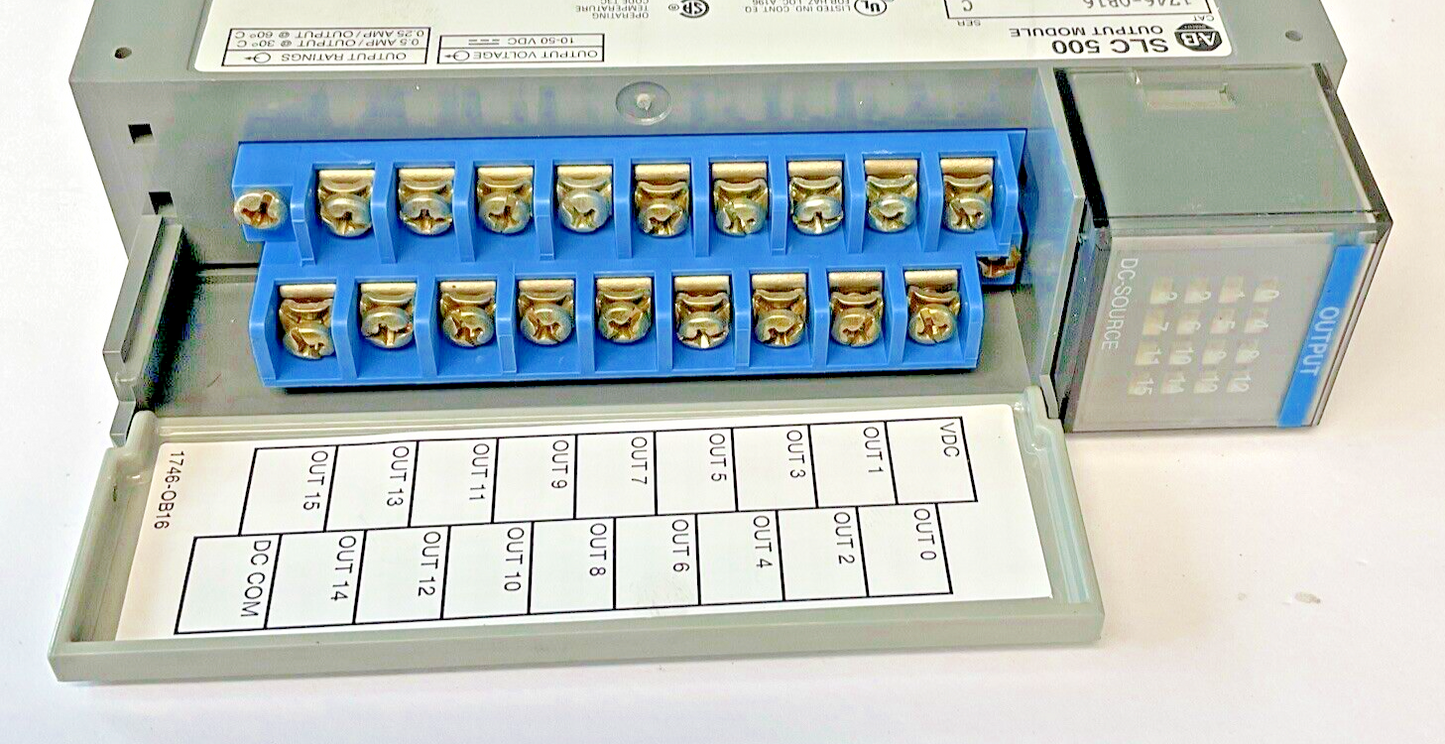 ALLEN BRADLEY 1746-OB16 OUTPUT MODULE SER.C 10-50VDC 1746-0B16