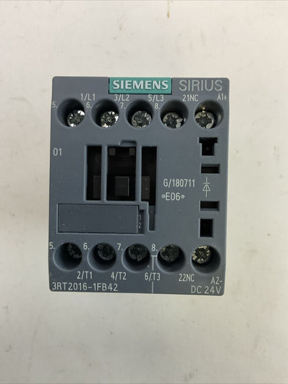 SIEMENS 3RT2016-1FB42 CONTACTOR 20A 600VAC 3PH 7.5HP COIL 24VDC