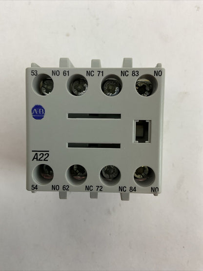 ALLEN BRADLEY 100-FA22 AUXILIARY CONTACT SER B 600VAC 10A FRONT MOUNT