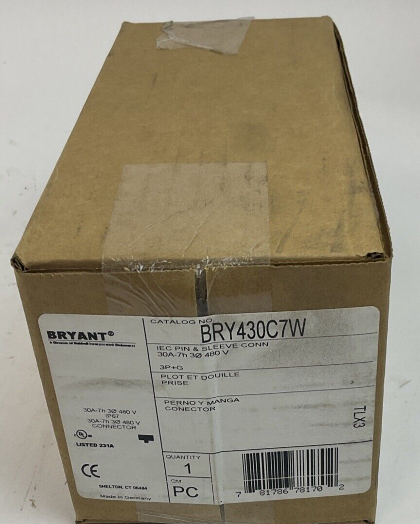 BRYANT BRY430C7W PIN AND SLEEZE PLUG 30A 480V