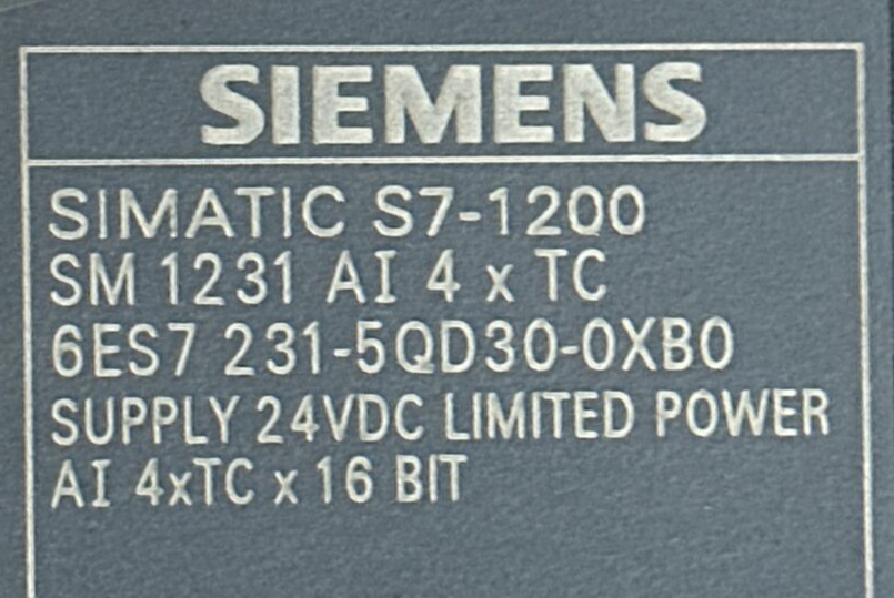 SIEMENS 6ES7 231-5QD30-0XB0 SIMATIC S7-1200 THERMOCOUPLE MODULE SUPPLY 24VDC