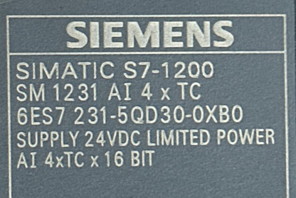 SIEMENS 6ES7 231-5QD30-0XB0 SIMATIC S7-1200 THERMOCOUPLE MODULE SUPPLY 24VDC