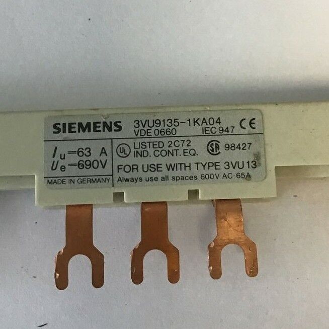 SIEMENS 3VU9135-1AB04(1) & 3VU9135-1KA04(1) LINE SIDE FEEDERS 63A 690V