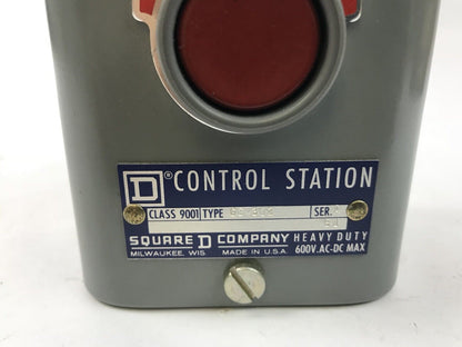 Square D 9001 GG-302 Up Down Stop Heavy Duty Control Station 600 V Max AC DC