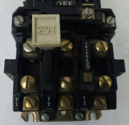ALLEN BRADLEY 509-AOD, SER. B, STARTER, SIZE 0, 600V, 18A, 5 H.P.,120V COIL,USED
