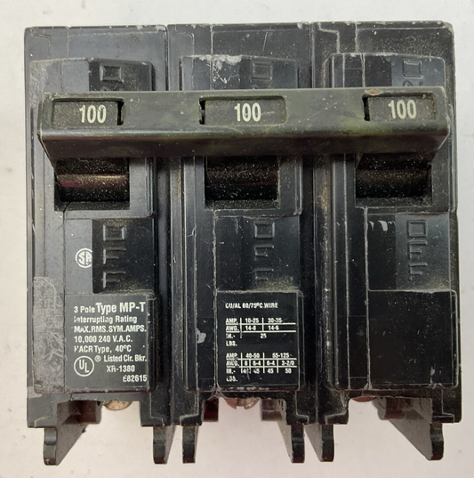 MURRAY MP3100 CIRCUIT BREAKER 100AMP 3POLE 240VAC