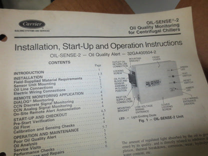 CARRIER 32GA400504-2, OIL SENSE 2 - OIL QUALITY ALERT - OIL SAMPLE ANALYZER NEW