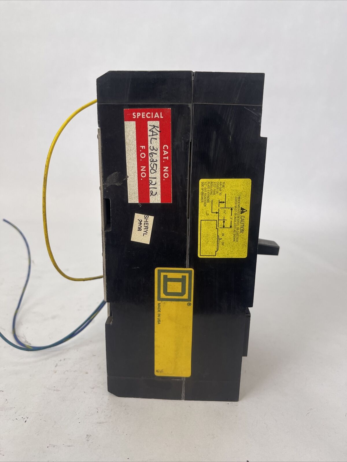 SQUARE D KAL362501212 MOLDED CASE CIRCUIT BREAKER SERIES 2 600VAC 250VDC 250A