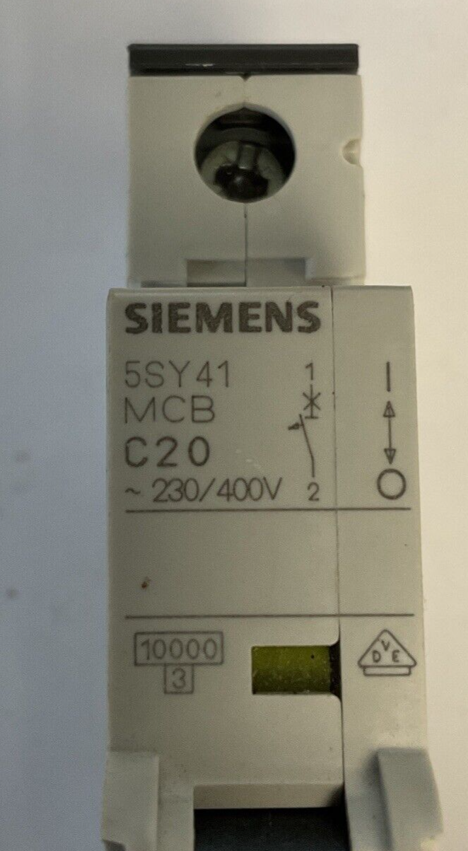 SIEMENS 5SY41 MCB C20 CIRCUIT BREAKER 230/400V 20KA