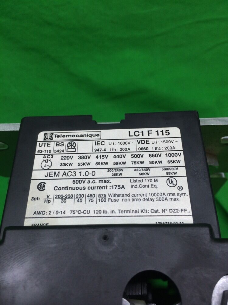 TELEMECANIQUE LC1F115 CONTACTOR 240V
