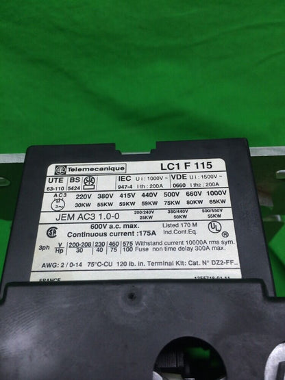 TELEMECANIQUE LC1F115 CONTACTOR 240V