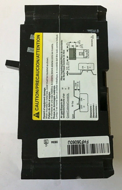 SQUARE D FAL360601212 60A CIRCUIT BREAKER 600VAC 250VDC