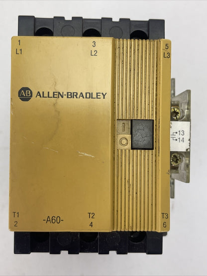 ALLEN BRADLEY 100-A60N*3 CONTACTOR SER C 60A 600VAC 50HP COIL120V 60HZ