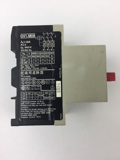 TELEMECANIQUE GV1-MO6 MOTOR CIRCUIT BREAKER 1-1.6A