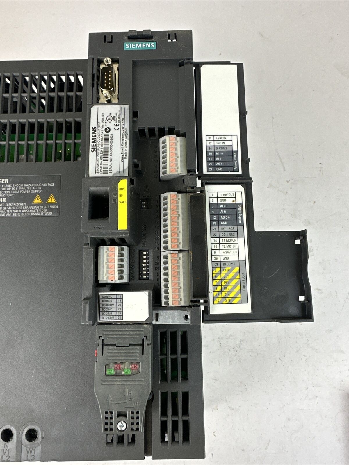 SIEMENS 6SL3224-0BE27-5UA0 SINAMATIC POWER MODULE 240 BOP-2 CU240E-2 DP-F CONTRO