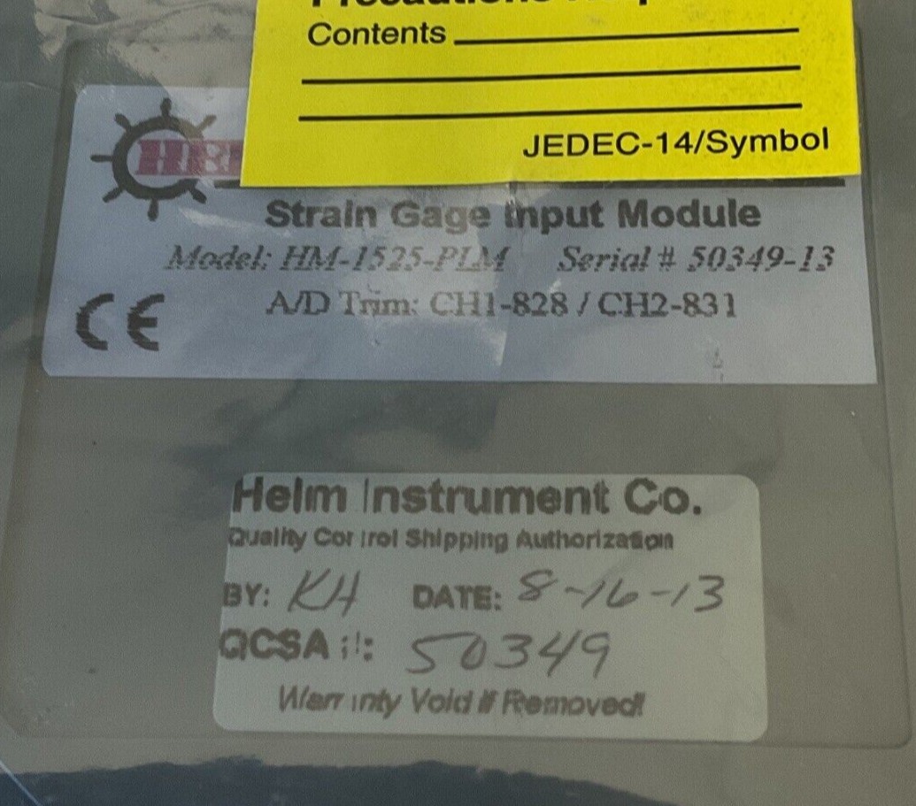 HELM HM-1525-PLM STRAIN GAGE INPUT MODULE