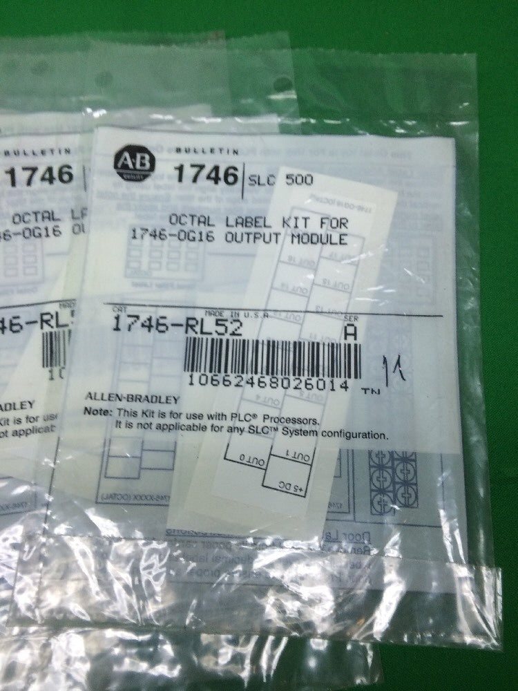 *LOT OF 10* ALLEN BRADLEY 1746-RL52 OCTAL LABEL KIT FOR 1746-OG16 OUTPUT MODULE