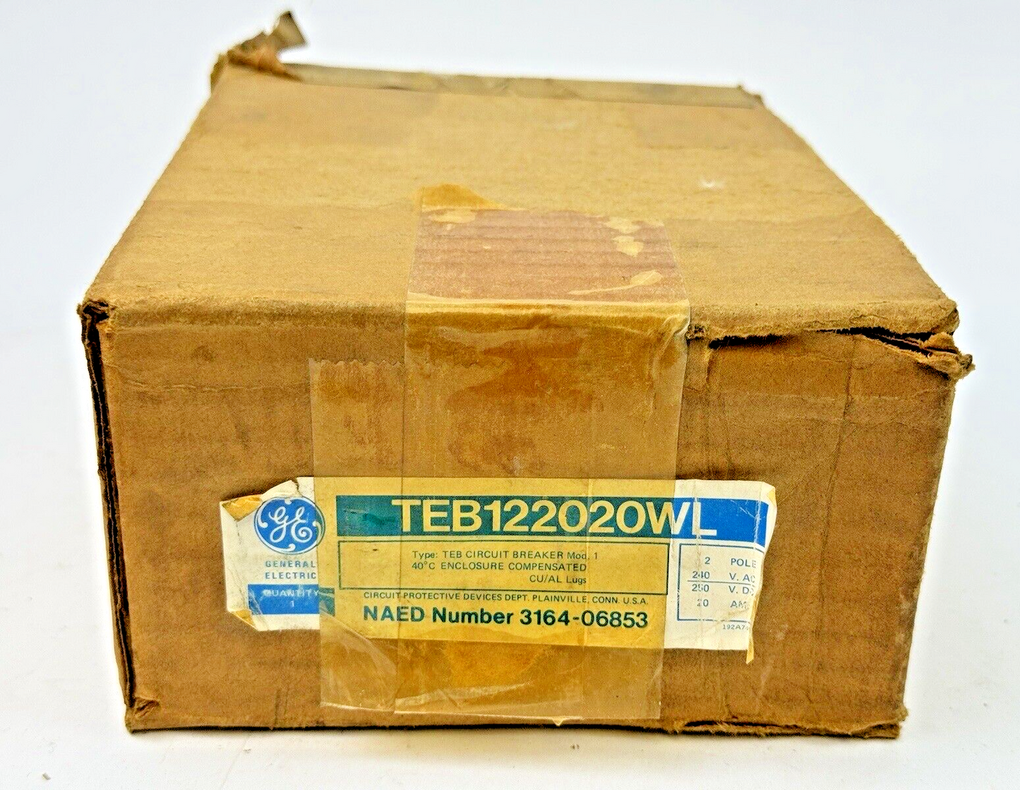 GE - TEB122020WL - CIRCUIT BREAKER MOD 1 - 2 POLE, 240 VAC, 20 A