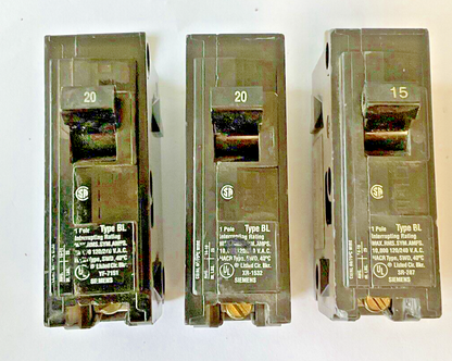 SIEMENS B120(2X) AND B115(1X) CIRCUIT BREAKER TYPE BL 120/240VAC***LOTOF2***