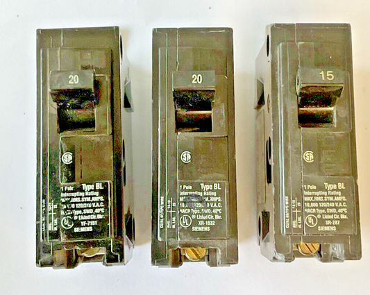 SIEMENS B120(2X) AND B115(1X) CIRCUIT BREAKER TYPE BL 120/240VAC***LOTOF2***