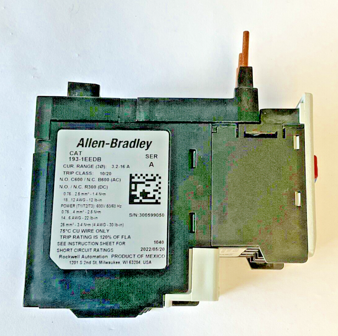 ALLEN-BRADLEY 193-1EEDB OVERLOAD RELAY SER.A E100 3.2-16A