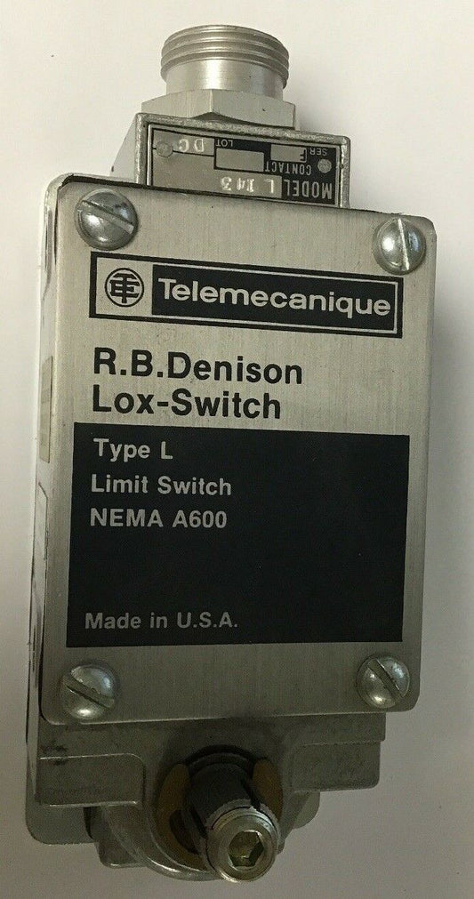 TELEMECANIQUE R.B.DENISON LOX-SWITCH L143 TYPE L LIMIT SWITCH NEMA A600