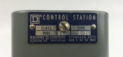 Square D Company 9001 B-38 Stop (Lockout) Push Button Station 600 V Max AC DC