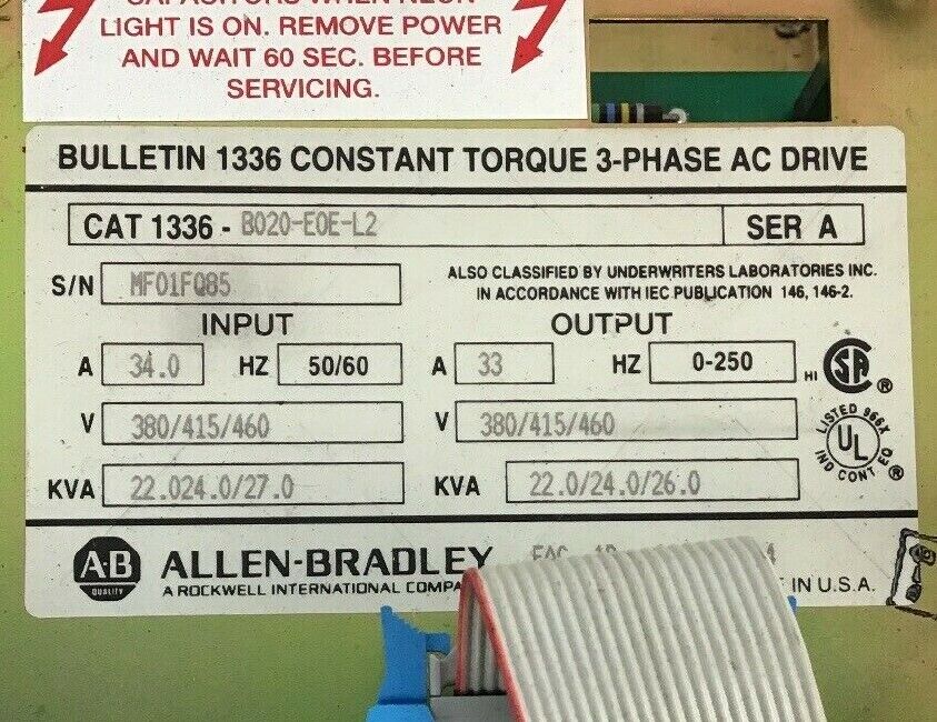 ALLEN BRADLEY 1336-B020-EOE-L2 AC DRIVE***PARTS ONLY***SEE PICTURES***