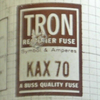 BUSSMANN / TRON KAX70 RECTIFIER FUSE / 250V / 70A / NEW SURPLUS / EACH