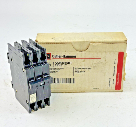 CUTLER-HAMMER - QCR3015HT - CIRCUIT BREAKER - 15A/3 POLE/240 VAC/ HACR TYPE- NEW