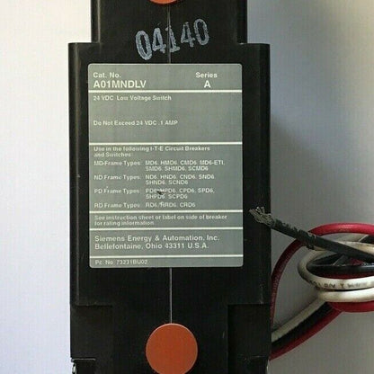 SIEMENS AO1MNDLV LOW VOLTAGE AUXILIARY SWITCH 1A 24VDC