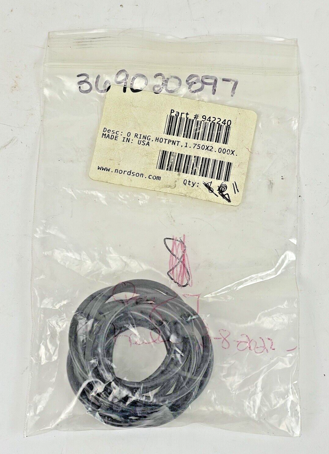 NORDSON *LOT OF 11* - 942240 - O-Ring FOR ENCORE SPRAY GUN REPAIR/MAINTENANCE