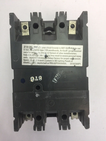 GE SEHA24AT0030 HI-BREAK CIRCUIT BREAKER 480VAC 30A 2P SPECTRA RMS  NO TRIP UNIT