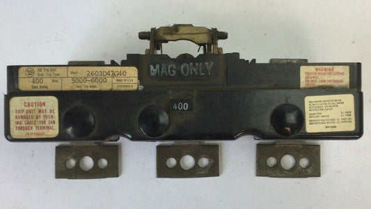 WESTINGHOUSE 2603D47G40 TRIP UNIT 400AMP 3POLE MAG TRIP ADJ 5000-6000A