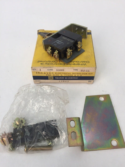 SQUARE D 9999 EU-11 ELECTRICAL INTERLOCK KIT 1 N.O. 1 N.C. FOR SIZE 3 TYPE E & U