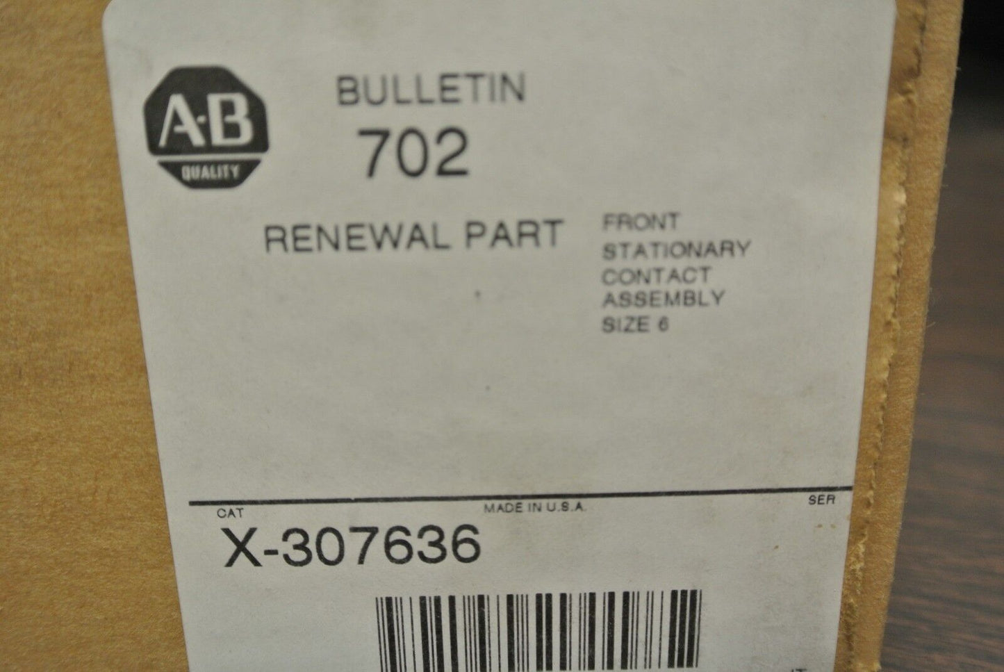 ALLEN-BRADLEY X-307636 FRONT STATIONARY CONTACT ASSEMBLY / SIZE 6 / NEW SURPLUS