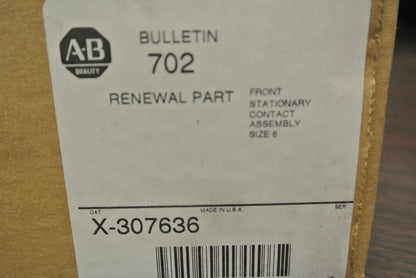 ALLEN-BRADLEY X-307636 FRONT STATIONARY CONTACT ASSEMBLY / SIZE 6 / NEW SURPLUS