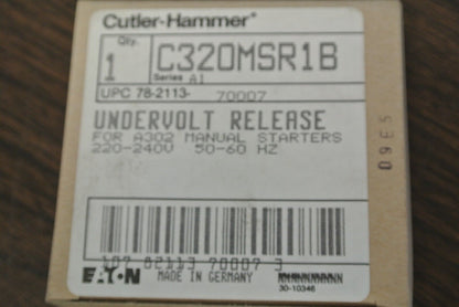 CUTLER-HAMMER C320MSR1B UNDERVOLT RELEASE for A302 MANUAL STARTER / 220-240V