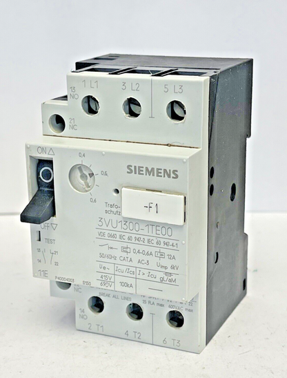 SIEMENS - 3VU1300-1TE00 - CIRCUIT BREAKER / MOTOR PROTECTOR