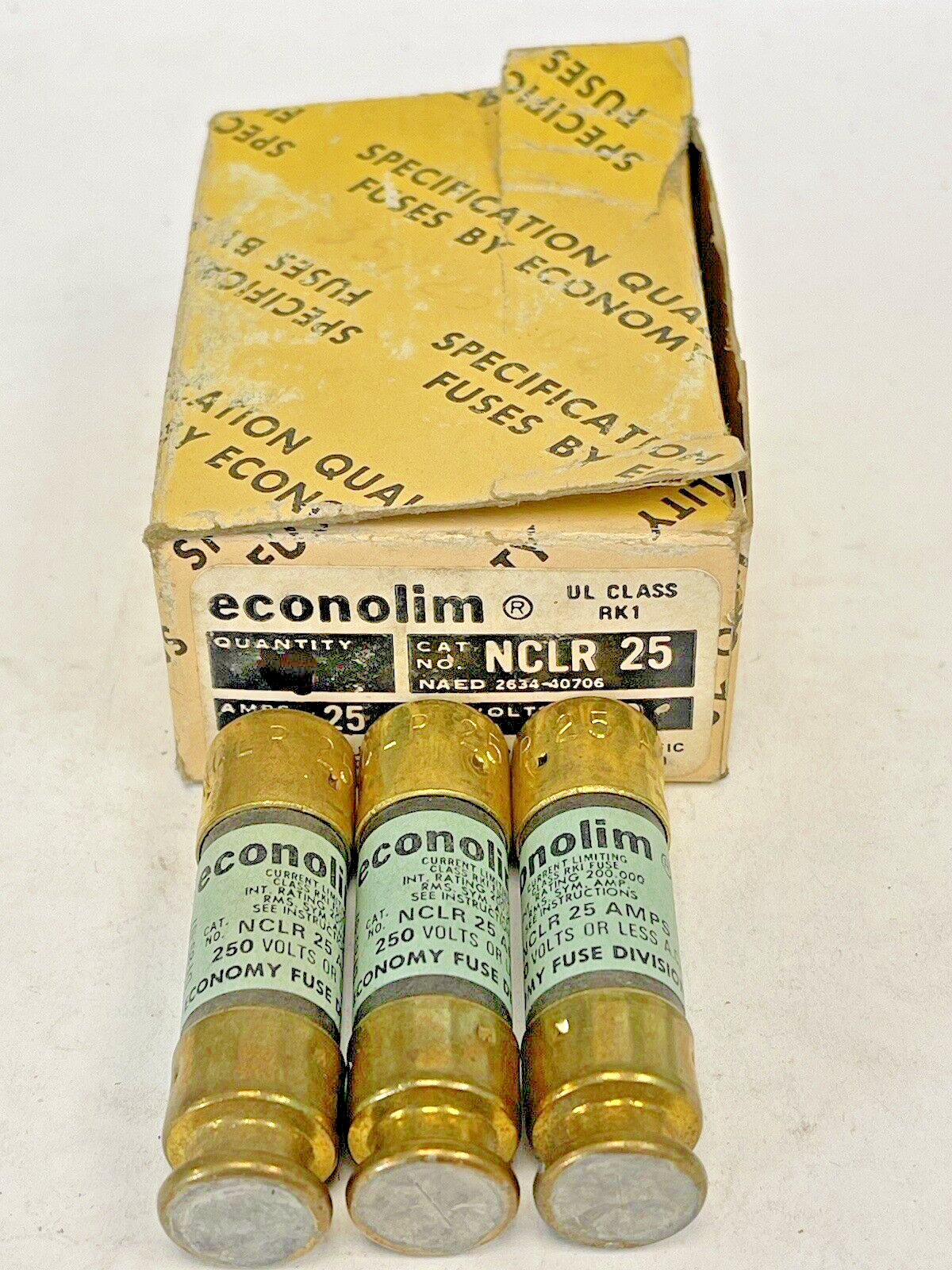 ECONOLIM *BOX OF 3* - NCLR 25 - 25 AMP, 250 VAC, CURRENT-LIMITING CLASS RK1 FUSE