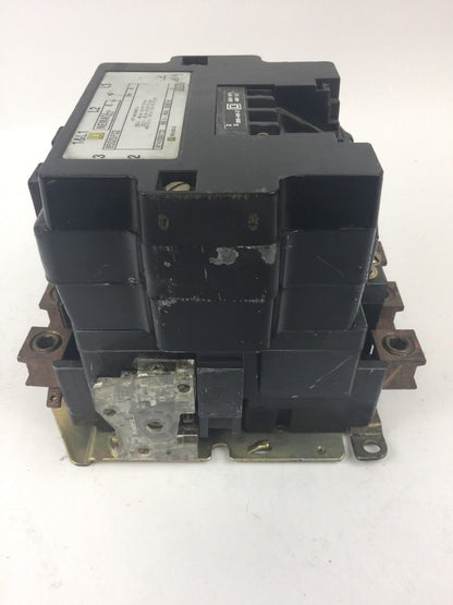 SQUARE D 8502SF02 SIZE 4 CONTACTOR 600V 50/60HZ 31091-400-57 COIL 480V 60HZ