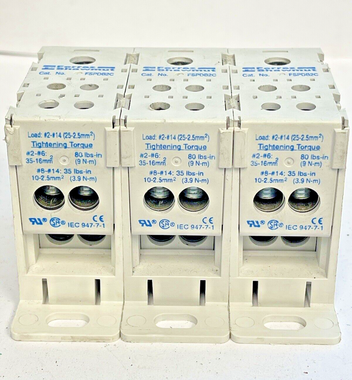 FERRAZ SHAWMUT *LOT OF 3* - FSPDB2C - POWER DISTRIBUTION BLOCK - 600VAC, 175A