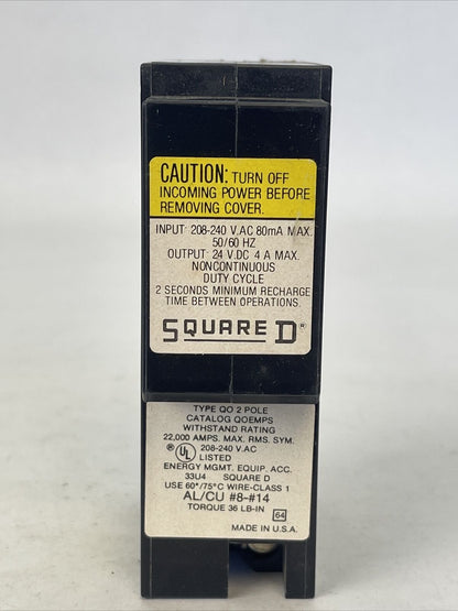 SQUARE D QOEMPS INPUT 208-240VAC OUTPUT 24VDC POWER SUPPLY FOR QO CIRCUIT BREAKE