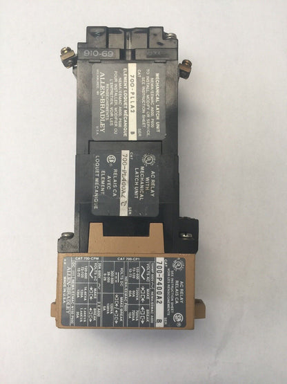 ALLEN BRADLEY 700-PL400A2 SER C AC RELAY W/ 700-PLLA2 700-P400A2 PA254 PL254