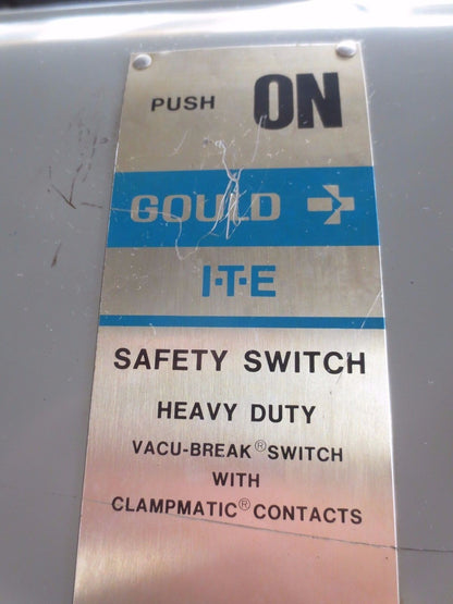 GOULD / I-T-E F354 VACU-BREAK HEAVY DUTY SAFETY SWITCH - 600VAC, 200A, 50-120HP