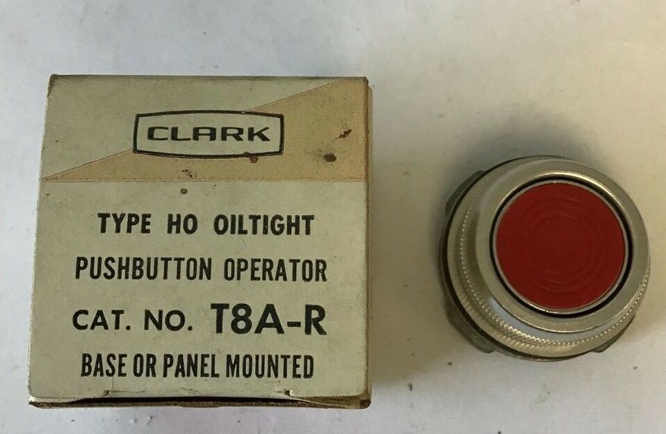 CLARK T8A-R PUSHBUTTON OPERATOR OILTIGHT TYPE HO ***LOTOF6***