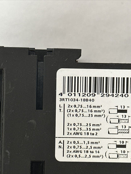 SIEMENS STARTER 3RV1031-4EA10 600VAC 22-32A 30HP 3RT1034-1BB40 3RT1936-1TR00