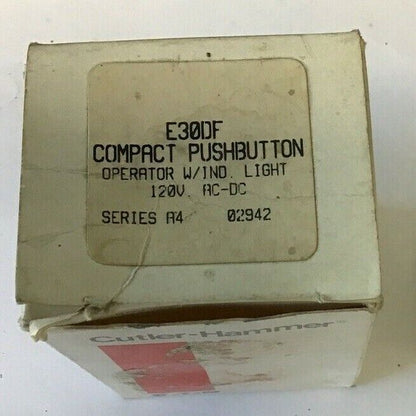 CUTLER HAMMER E30DF COMPACT PUSHBUTTON OPERATOR WIND. LIGHT 120VAC-DC SERIES A4