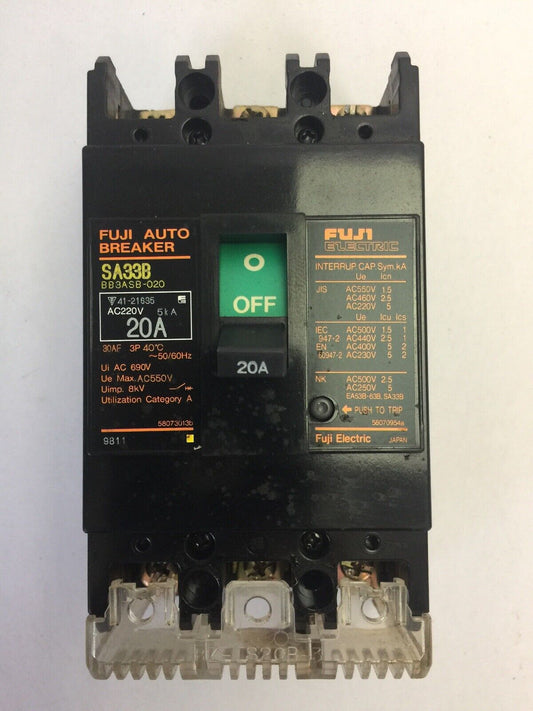 FUJI SA33B AUTO BREAKER 30A 220VAC 3 POLE