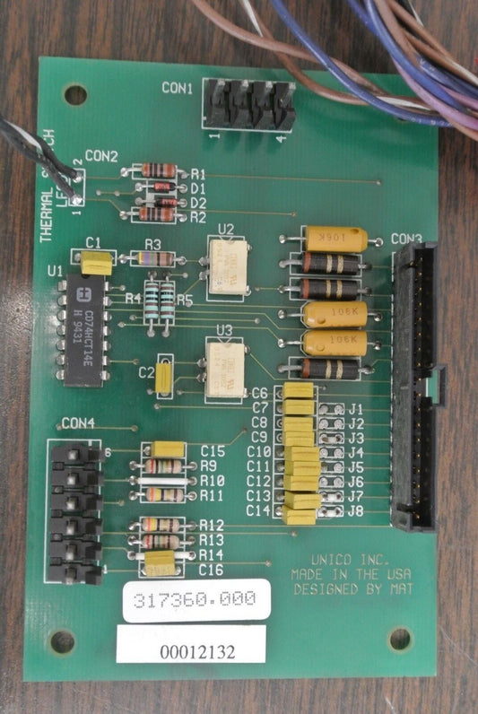 UNICO 317-360.000 CIRCUIT BOARD w/ SPADE TERMINAL CONNECTORS